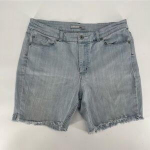 Chico’s Rough Hem Bermuda Jean Shorts Size 14 Short
